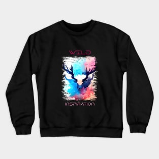 Stag Deer Wild Nature Animal Colors Art Painting Crewneck Sweatshirt